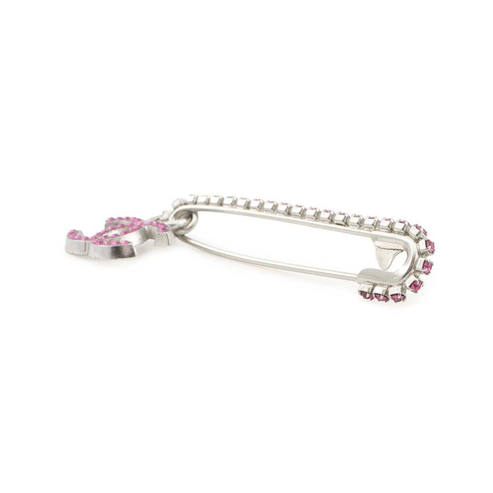 CHANEL Authentic Pink Logo Brooch - Picture 2 of 8
